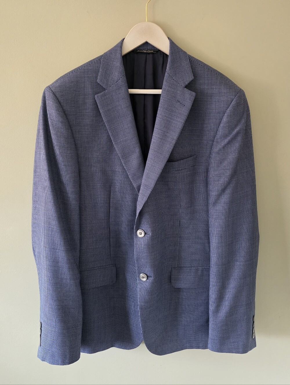 Saville Row Gold 42R Old Money Modern Academia Workwear Formal Geoprint Blazer